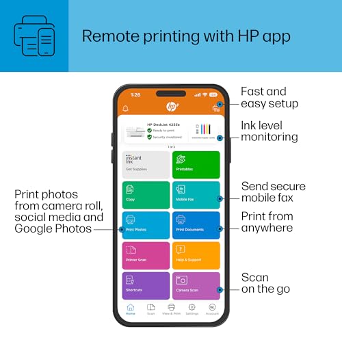 HP DeskJet 4155e Wireless Color Inkjet Printer, Print, Scan, Copy X68184