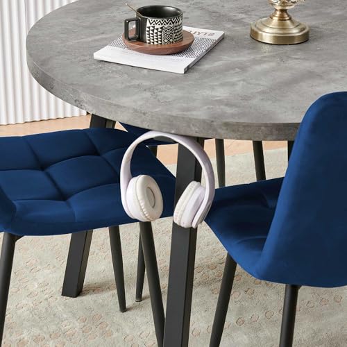 Modern 4-Person Round Dining Table Set with 4 Grey Chairs U158