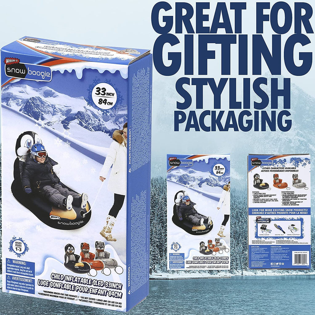Snowboogie Child Inflatable Sled 33 Inch Single Rider with Soft Handles I19538