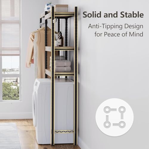 IDEALHOUSE Over Washer Dryer Storage Shelf, Heavy Duty Adjustable Wood, 28" K391828