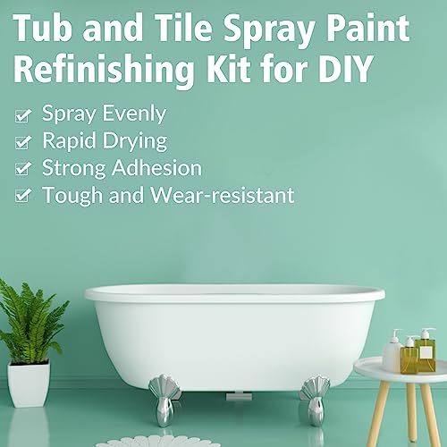 Tub and Tile Spray Paint White 450ml (2 Pack), Bathtub Refinishing Kit V51678