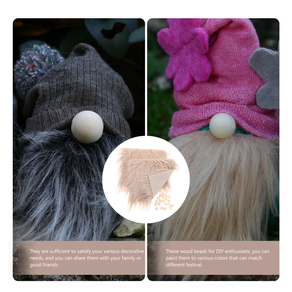 DIY Gnome Doll Craft Kit with Faux Fur Fabric & Wooden Balls K7191