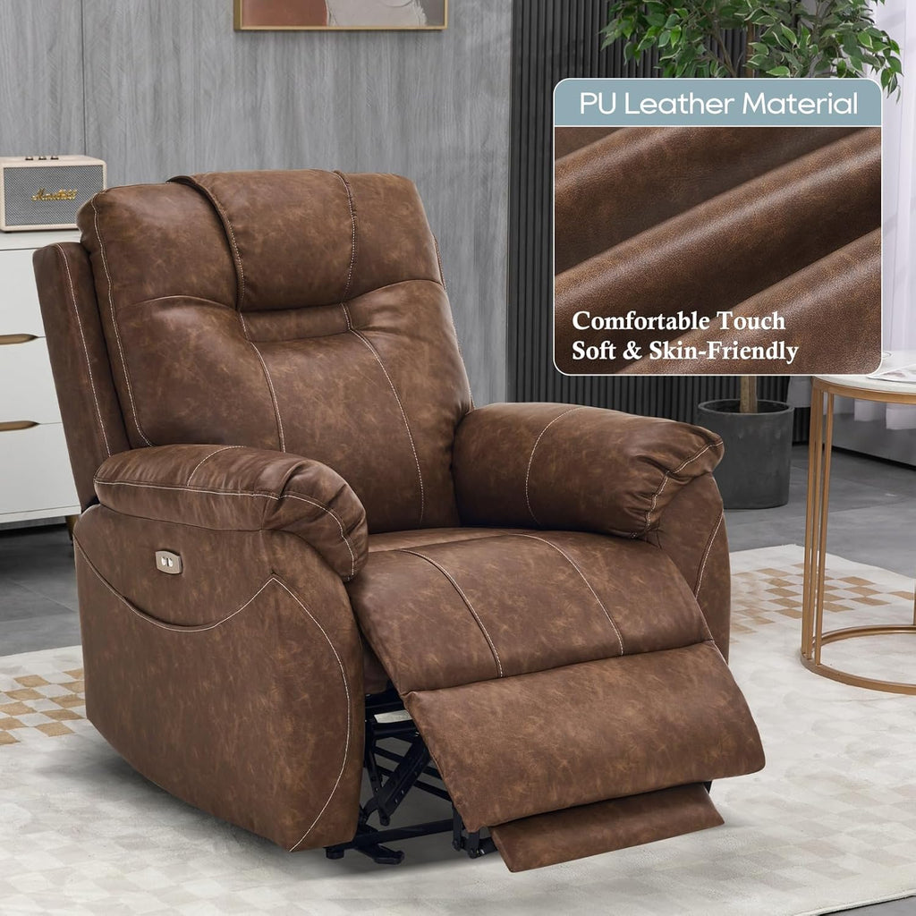 Electric Recliner Chair with Heat & Massage, USB Ports I78146