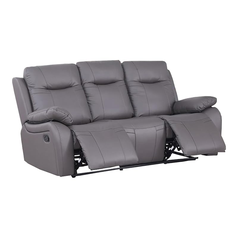 Manual Leather Recliner Loveseat Sofa with Cup Holders for Living Room K4106