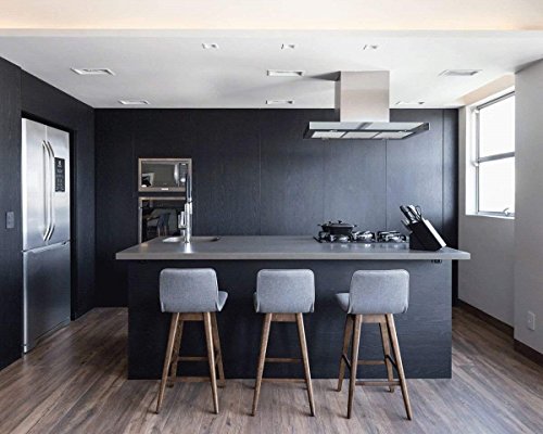 Abyssaly 24" x 118" Black Wood Self-Adhesive Wallpaper Contact Paper O46768