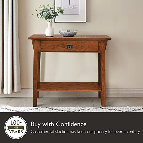 Leick Home 8233 Mission Console Table, Solid Wood, Medium Oak Finish X7801