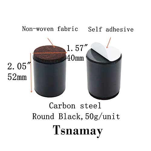 4" Self-Adhesive Furniture Risers for Beds and Tables, Black L37886