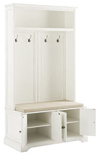 Crosley Furniture Holbrook Hall Tree, Distressed White F286