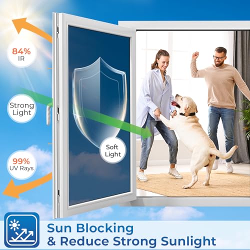 Coavas Window Privacy Film Frosted Glass Decorative Static Cling Sun Blocking Removable Q7188