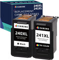 Remanufactured Ink Cartridge Replacement for Canon 240XL 241XL Combo Pack for MG3620 MG3600 MG3520 MG3222 TS5120 MX472 MX452 MX532 Canon Printer Ink 240 241 (1 Black, 1 Tri-Color)