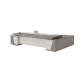 Modern Gray L-Shaped Executive Desk with Cord Management, Modern Workstation Computer Desk with Side Cabinet, Large L-Shape Home Office Desk 71" L x 63" W x 29.5" H, Left Hand Return