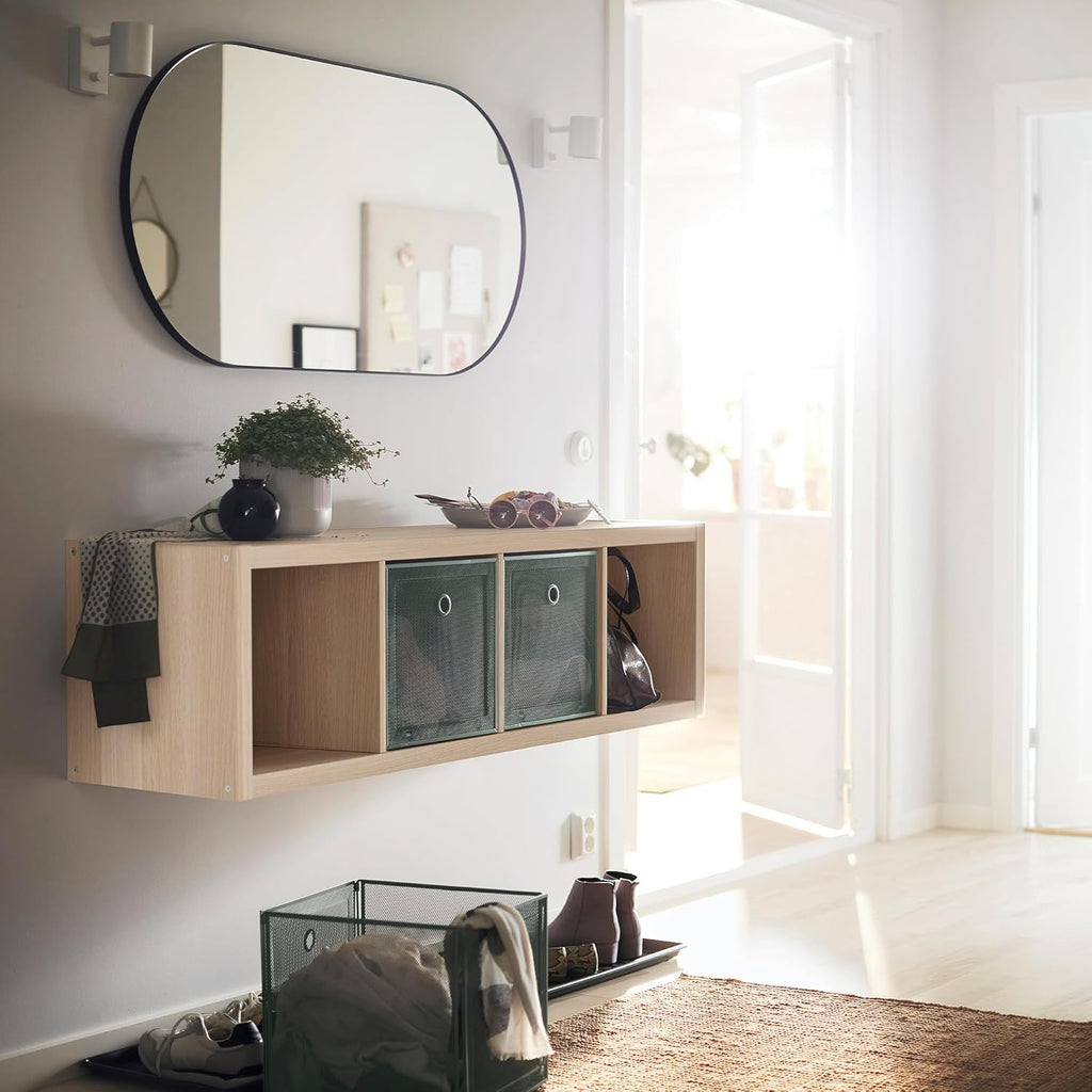 IKEA KALLAX shelving unit white stained oak effect 4 shelf P699084