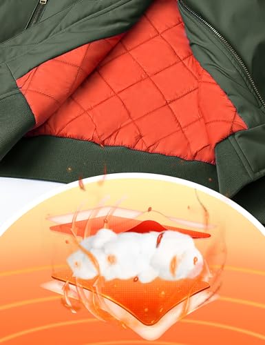 TACVASEN Men's Bomber Jacket Warm Windbreaker Full Zip Casual Padded Coat C548