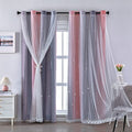 XiDi Curtains for Girls Bedroom, Blackout Curtains fo Kids Room, Colorful Rainbow Curtains, Unicorn Wall Decor Pink Ombre Curtains, Purple Princess Curtains 63 Inches Long 34 Wide 2 Panel Sets