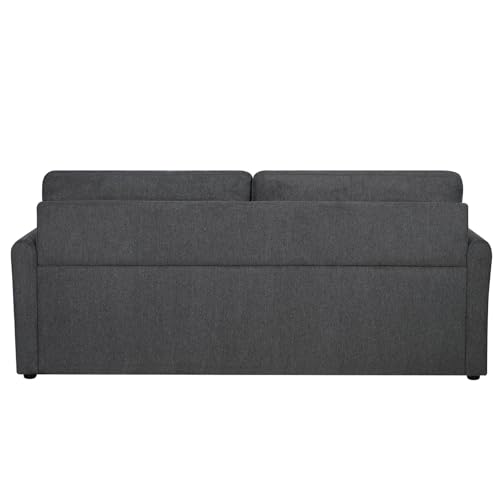 Sleeper Sofa Couch with Pullout Bed, Convertible Queen Size, Dark Grey Q469258