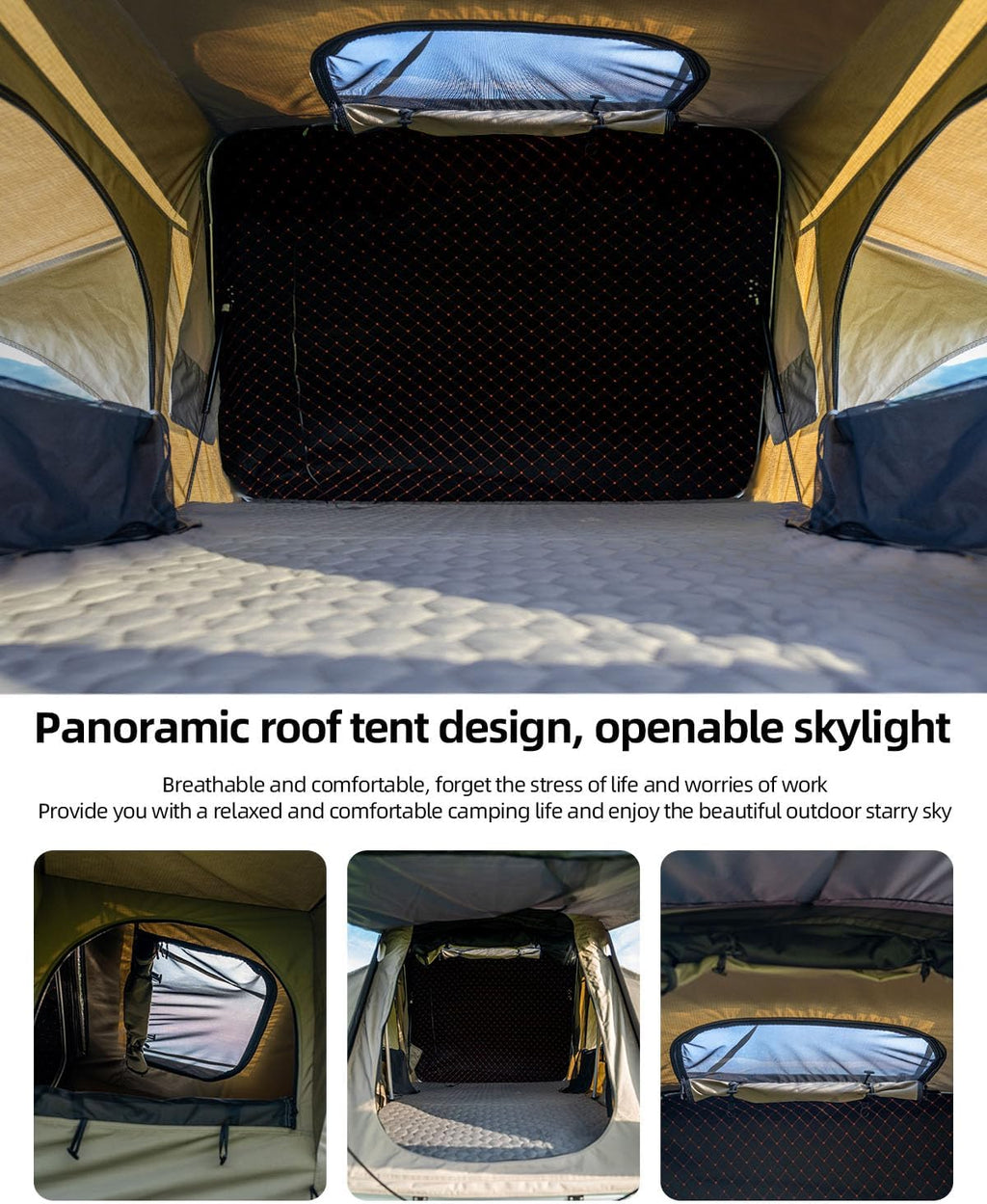 Naturnest Rooftop Tent Hard Shell with 2 Chairs for SUV Truck Van M286299