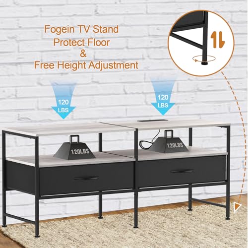 Industrial TV Stand with Power Outlet, 3 Tier Entertainment Center, Black A443