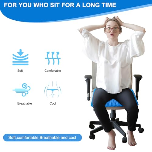 Large Cooling Gel Seat Cushion with Non-Slip Cover for Office, Car, and Desk A397244