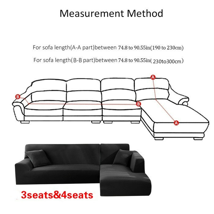 L Shape Sofa Covers Stretch Fabric Solid Color Corner Couch Cover I4443