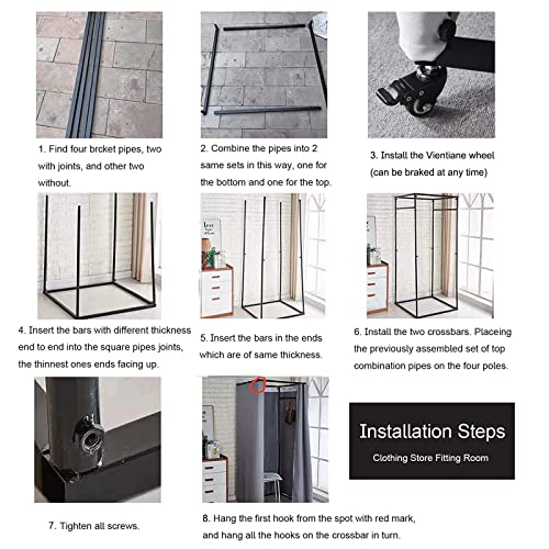 Portable Fitting Room for Boutiques with Shading Curtain L3821