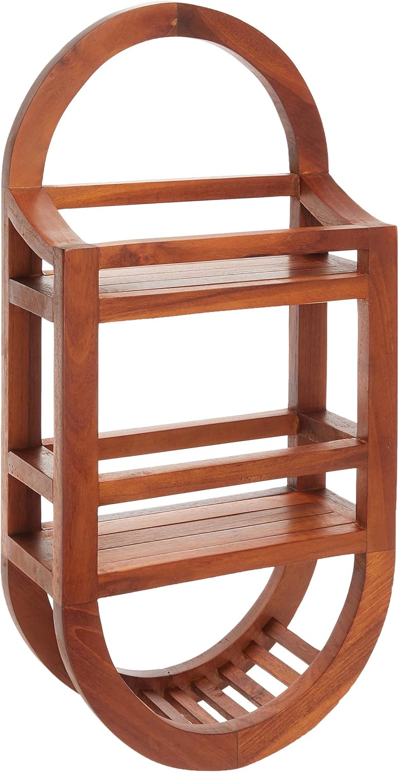 Bare Decor BARE-AX4508 Teak Shower Caddie Storage Organizer, 24"