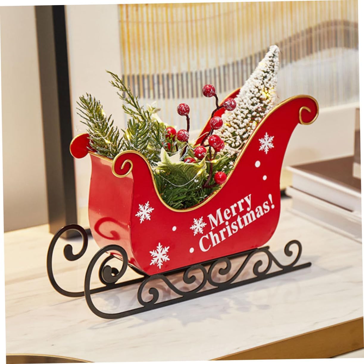 ifundom Christmas Sleigh Iron Table Decor C587925