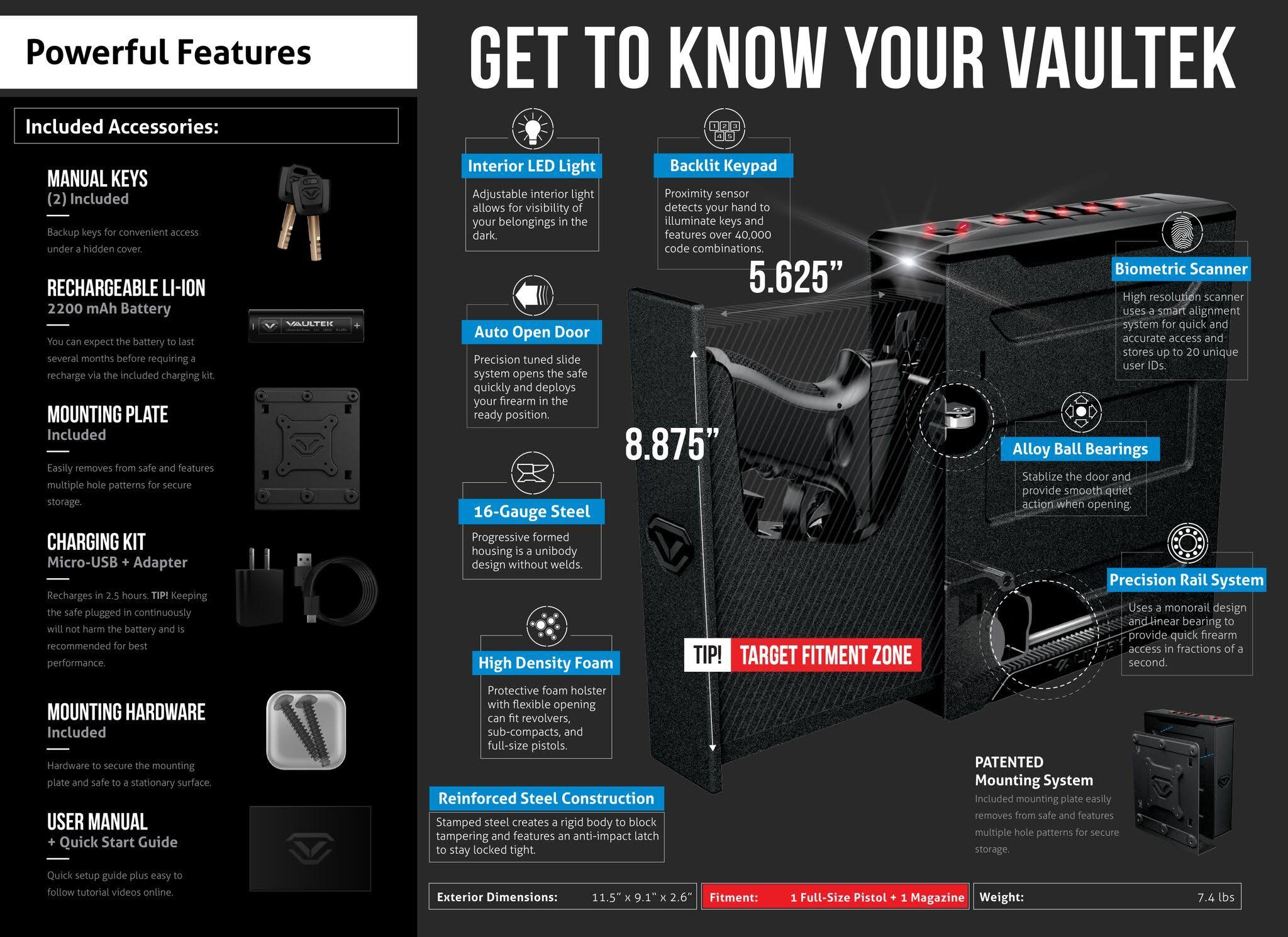 Vaultek Biometric Bluetooth Slider Safe H910