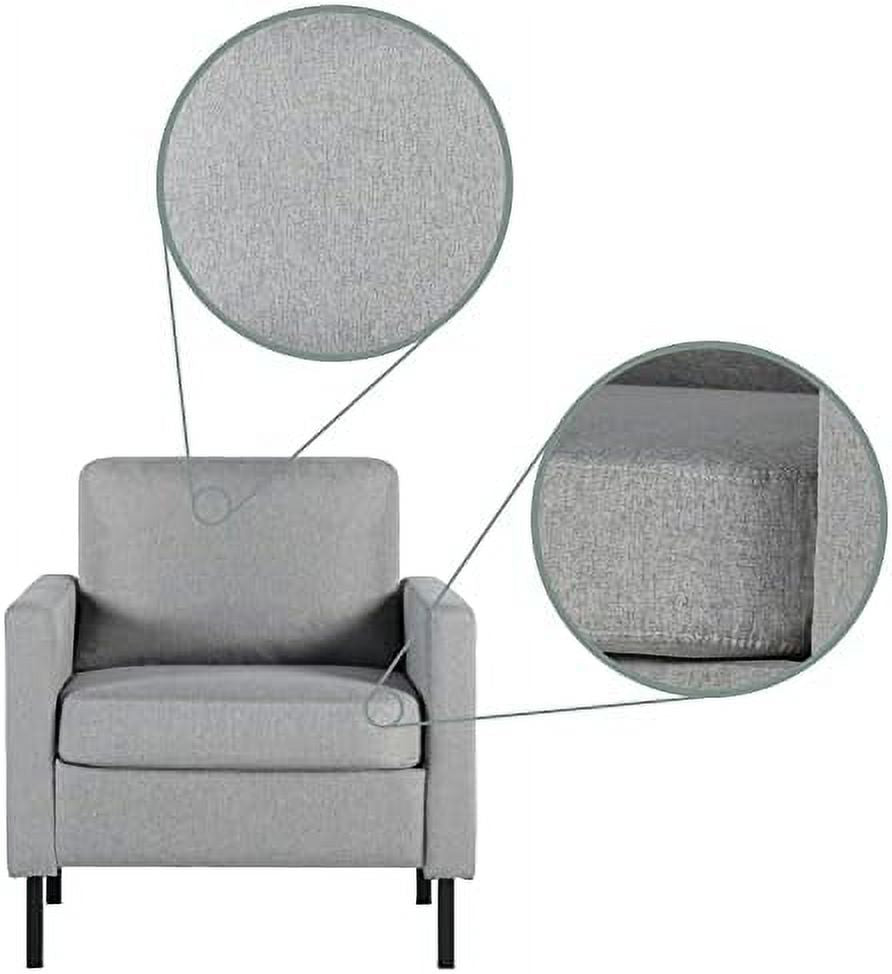 xrboomlife Mid Century Modern Accent Chair Upholstered Armchair Gray N217068
