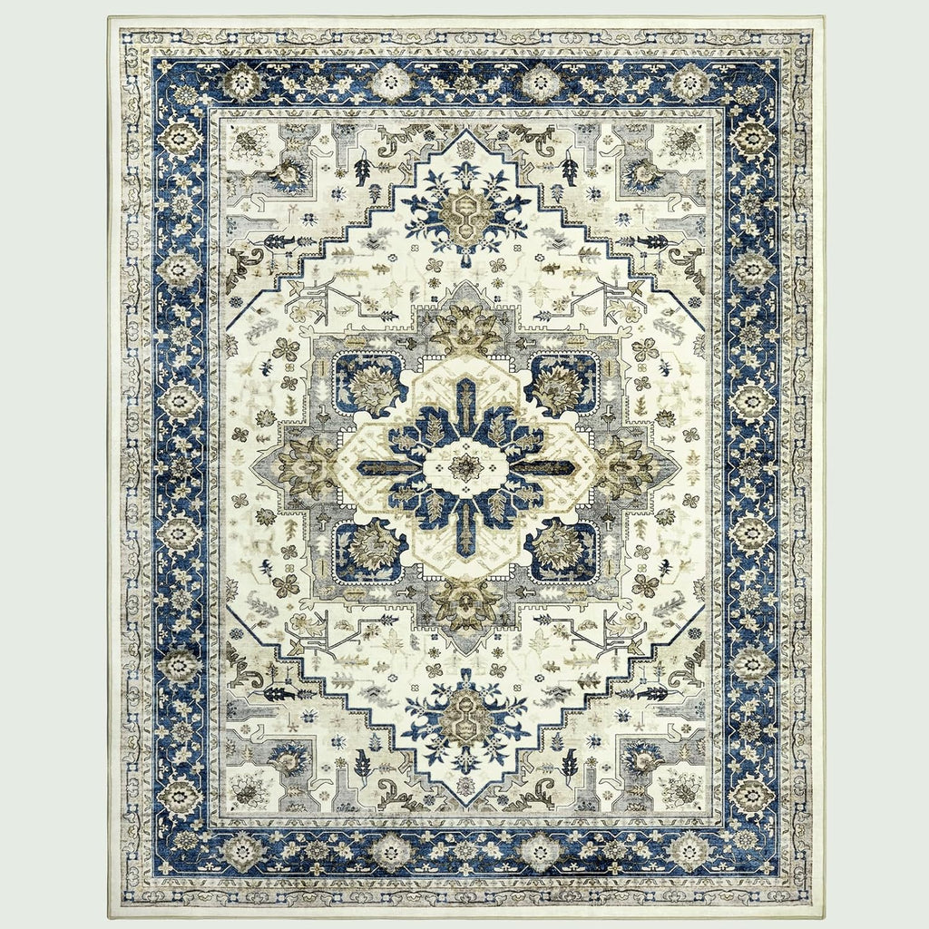 Machine Washable Vintage Oriental Area Rug 8x10 for Living Room M438