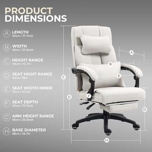 Dowinx Executive Office Chair Big and Tall Fabric with Footrest, Ergonomic High Back, Black S10695