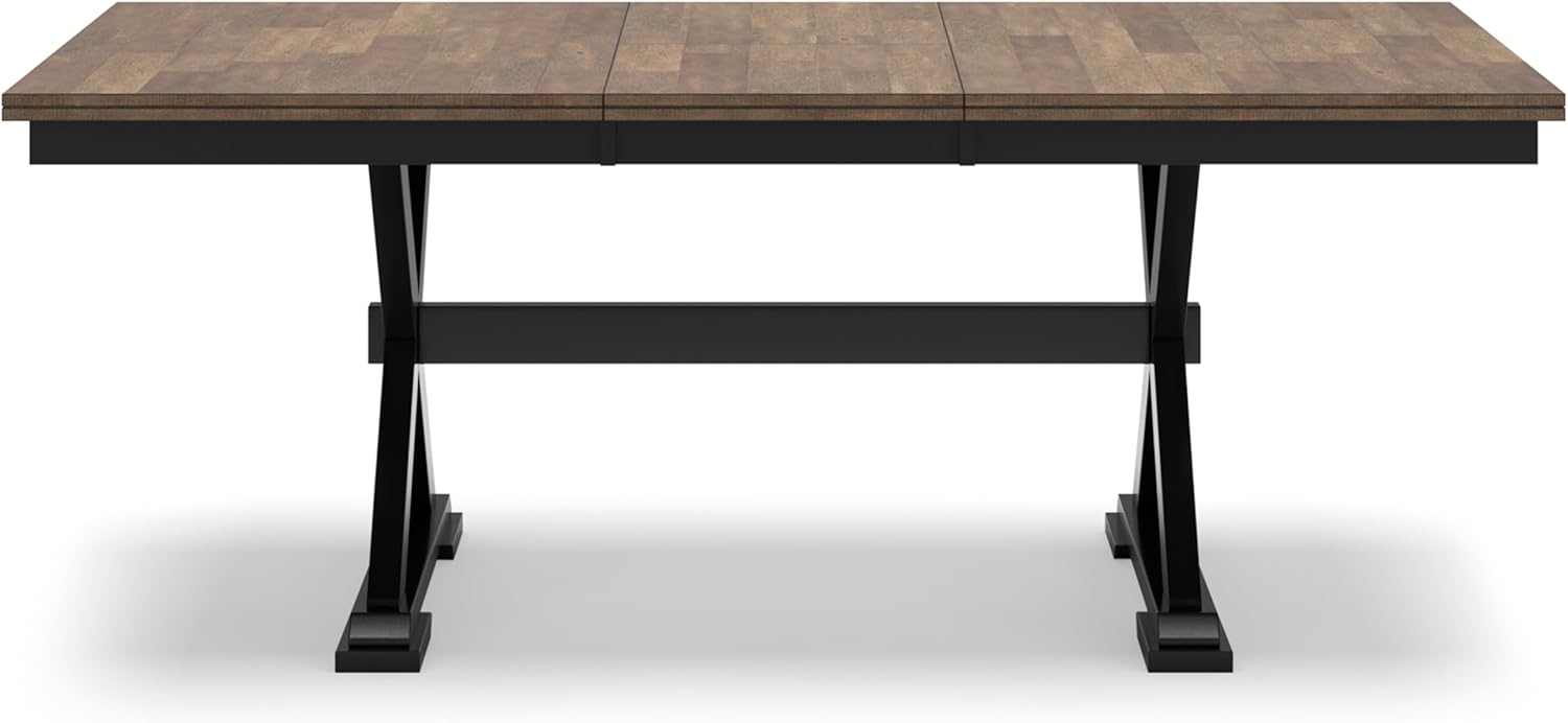 Signature Design by Ashley Wildenauer Dining Extension Table, 78" W, Black & Dark Brown H4115