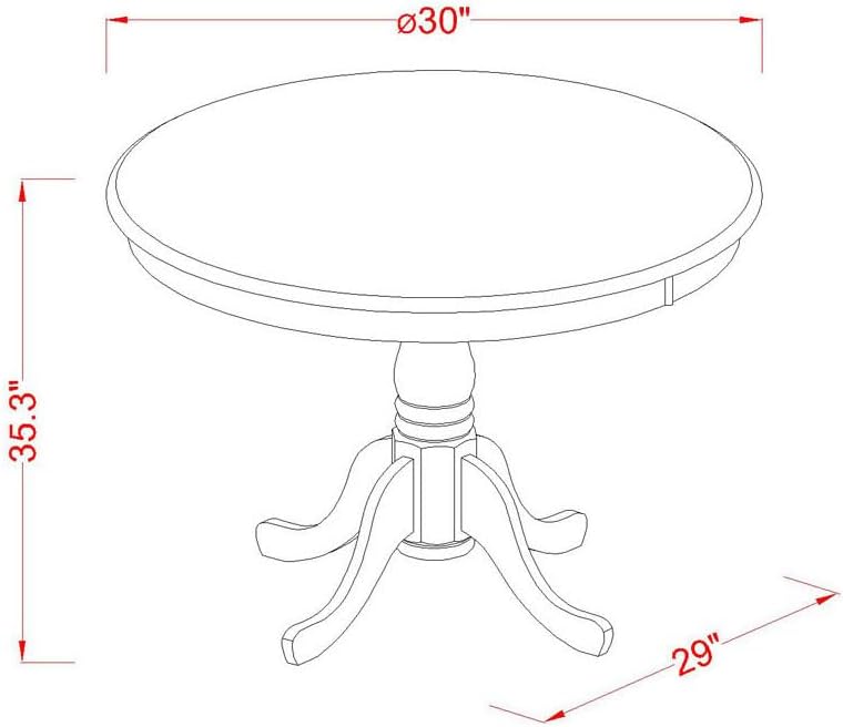 Country Cottage Small Dining Table with Oak Finish E5129