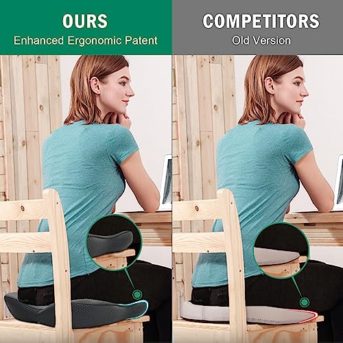 Gel Seat Cushion with Cooling Honeycomb Design, Non-Slip Cover for Office Chair E12879