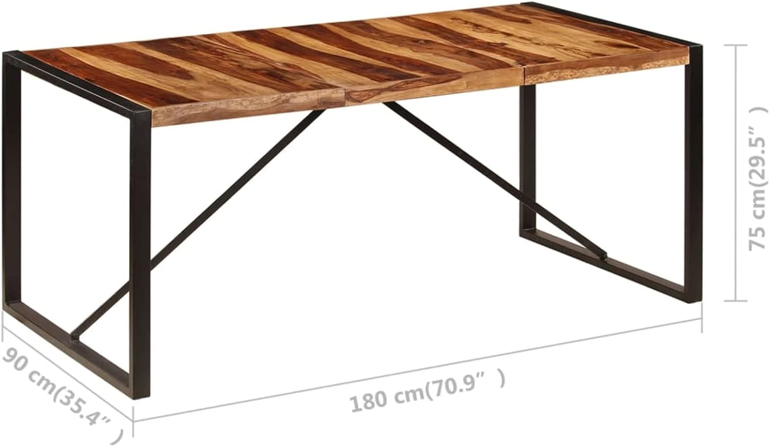 Solid Sheesham Wood Round Dining Table 70.9"x35.4"x29.5" H14158