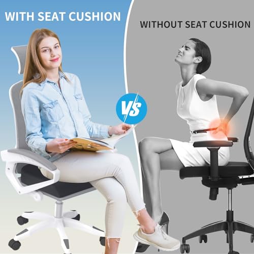 Large Seat Cushion, Soft Foam Non-Slip Chair Pad for Office, Home & Car (Grey) C873478
