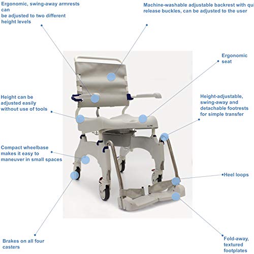 Aquatec Ocean Ergo XL Shower and Commode Chair with Collection Pan M2056