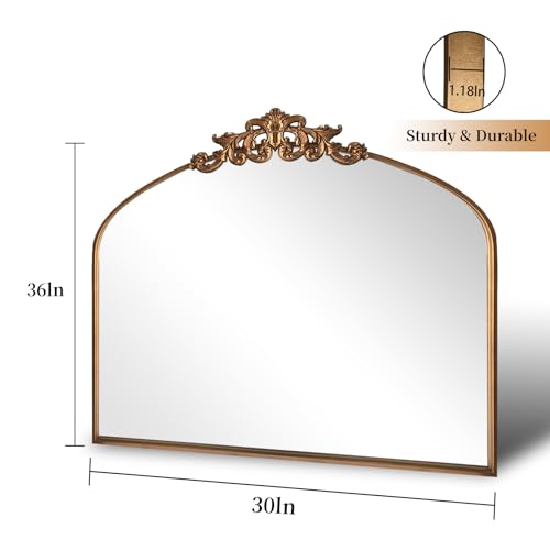Ornate Gold Arched Mirror 19"X27" F936241
