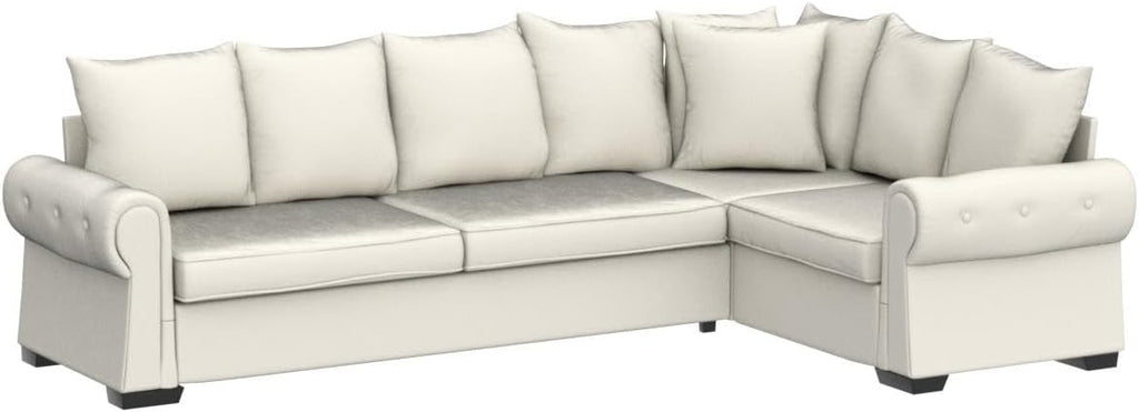 Mixoy Pull Out Sofa Bed 2 in 1 Sleeper with Folding Foam Mattress, Beige G197