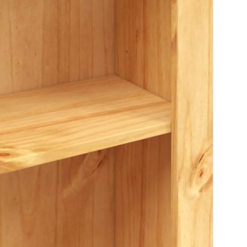 3-Tier Bookcase Mexican Pine with 3 Shelves for Home Office F72781