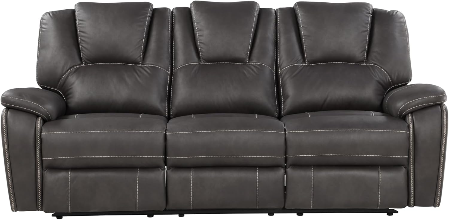 Manual Reclining Loveseat and 3-Seat Sofa Set, Charcoal M440