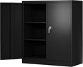 Tool Cabinet, Locking Metal Storage Cabinet with Adjustable Shelves, Small Garage Storage Cabinet for Home Office, Black, W36'' x D18'' x H41.6'', Assembly Required