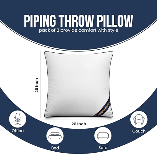 Utopia Bedding Throw Pillow Inserts 18 x 18 Inches, Pack of 2, White B1447