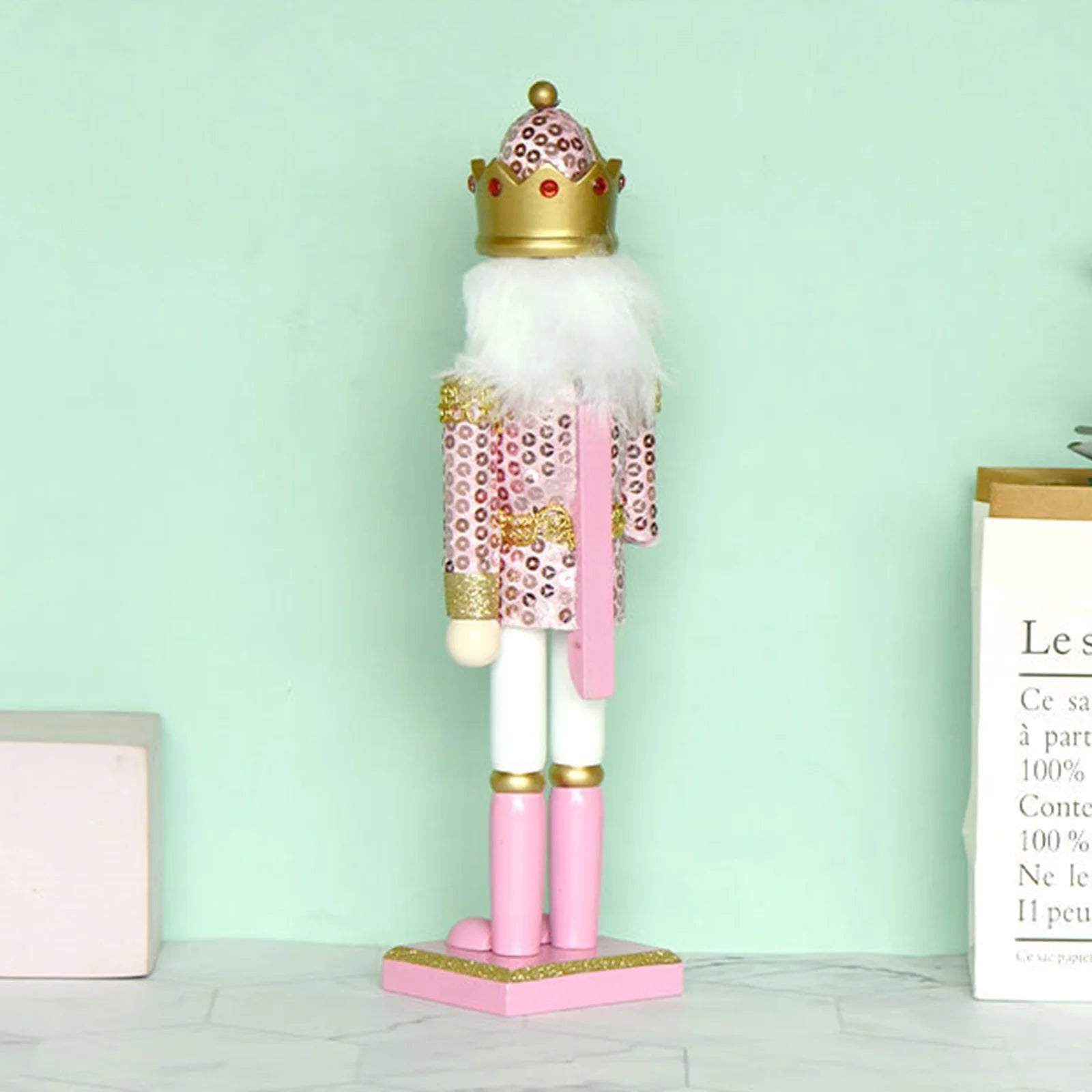 Christmas Wood Pink King Nutcracker Soldier Ornament X64886