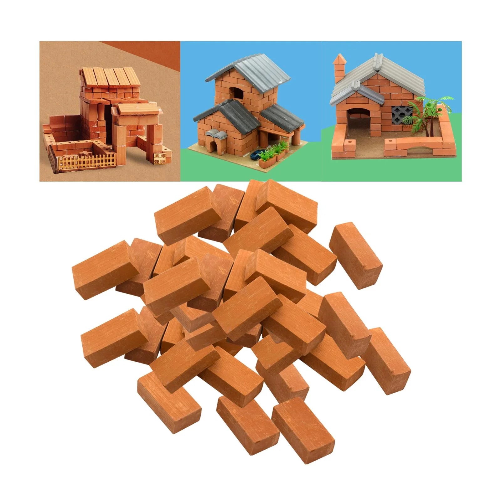 50pcs red bricks tabletop games educational toy set Y979257