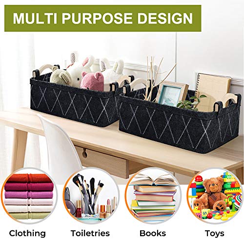 Narrow Long Storage Basket Bin for Closet Toys Towels Organizer J660