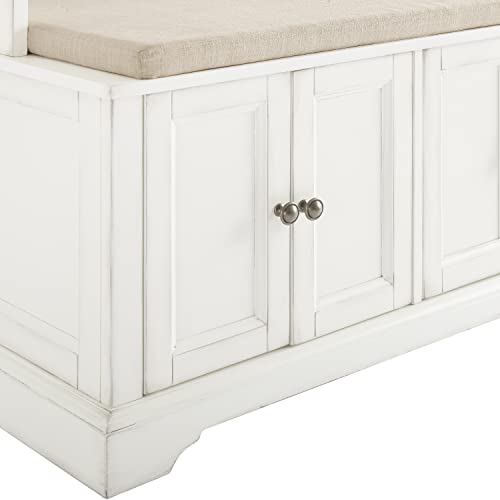 Crosley Furniture Holbrook Hall Tree, Distressed White F286