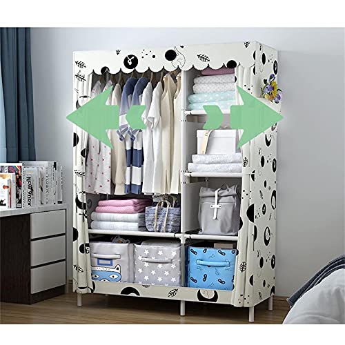 Portable Wardrobe with Metal Frame, 170 x 105 x 45cm V86978