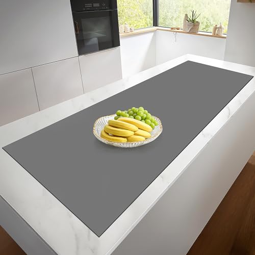 Silicone Mats for Kitchen Counter, Heat Resistant Countertop Protector, Non-Slip Table Mat Desk Saver Pad, Non-Stick Reusable Pastry Mat, Silicone Placemat, Craft Mat - 25'' X 17", Grey