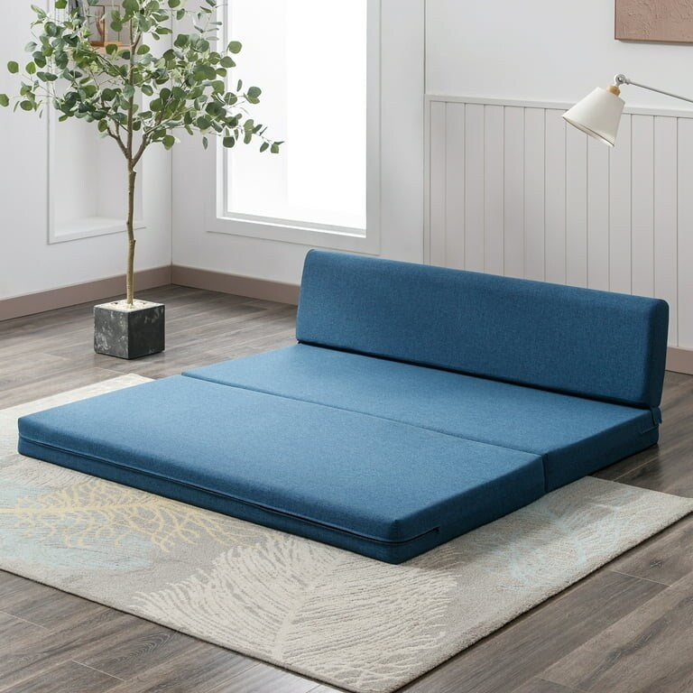 Mixoy Folding Sofa Bed Convertible Sleeper Chair Blue H91052