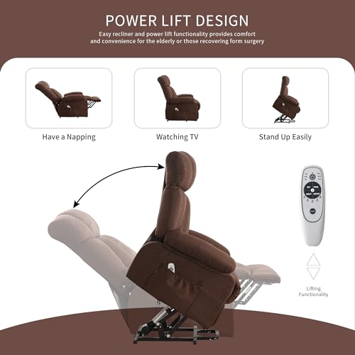 Oversized Power Lift Recliner Chair with Massage and Heat for Elderly, Blue K6321